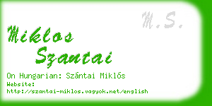 miklos szantai business card